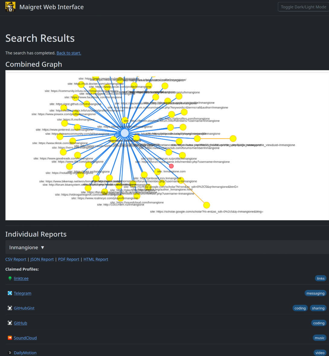 TianNet Search web interface preview
